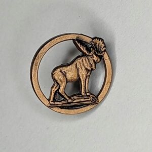 Vintage Loyal Order of Moose 1/2 Inch Pinback Button Brown Small Lapel Pin